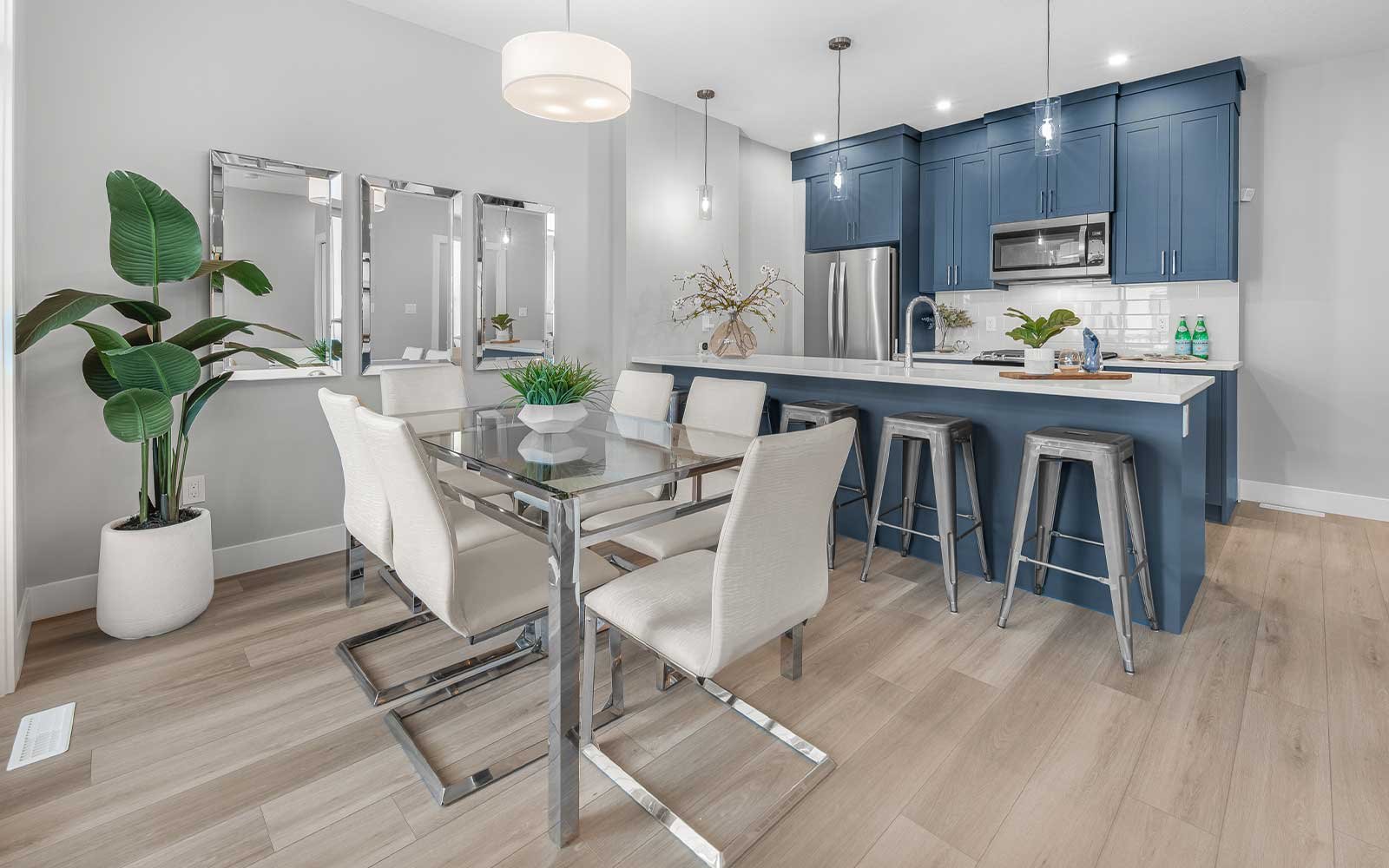 A photo of the dining area in the Davis show home at The Everly in Edmonton