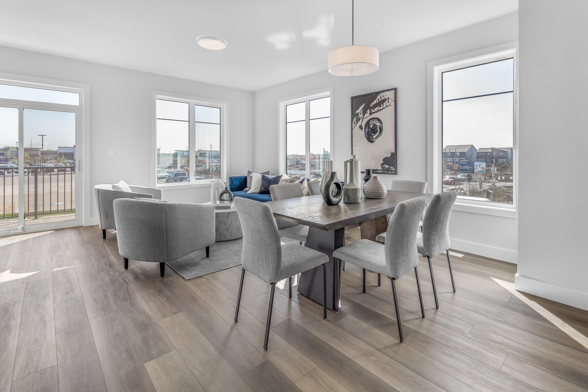 A dining room in The Everly