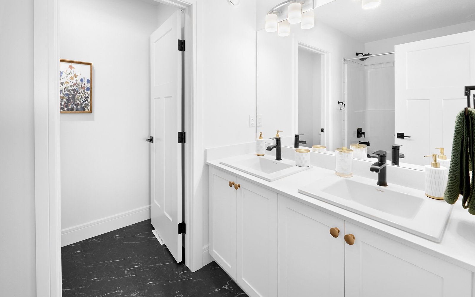 An Asher bathroom in the Orchards in Edmonton, Alberta by Brookfield Residential