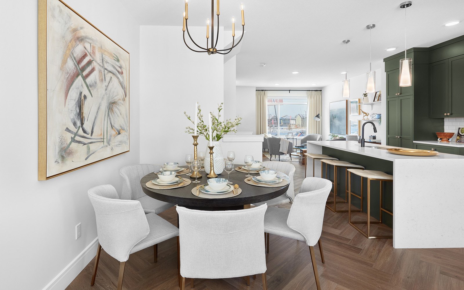 An Asher dining room in the Orchards in Edmonton, Alberta by Brookfield Residential