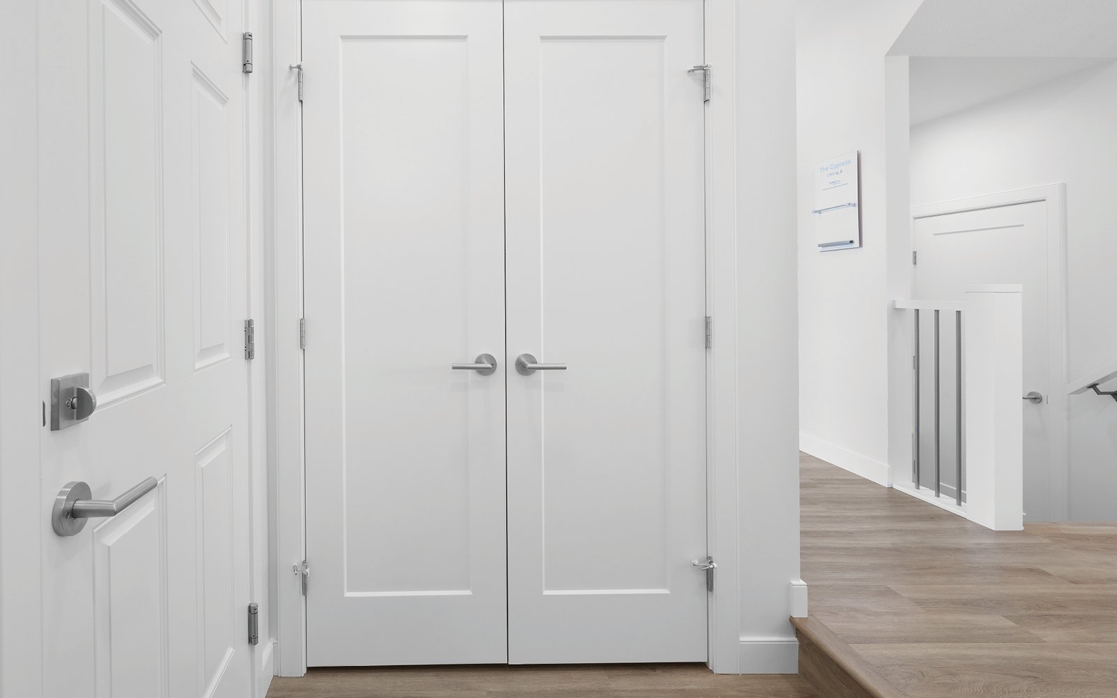 Front closet in the Cypress feature home in Edmonton, Alberta by Brookfield Residential