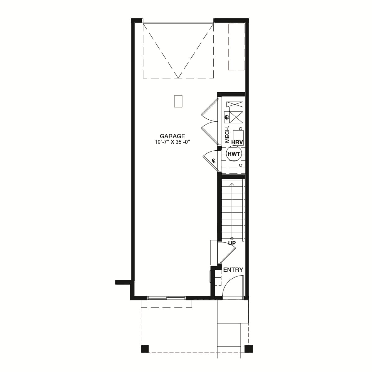 A black line drawing of the Gillespie 2 floor plan