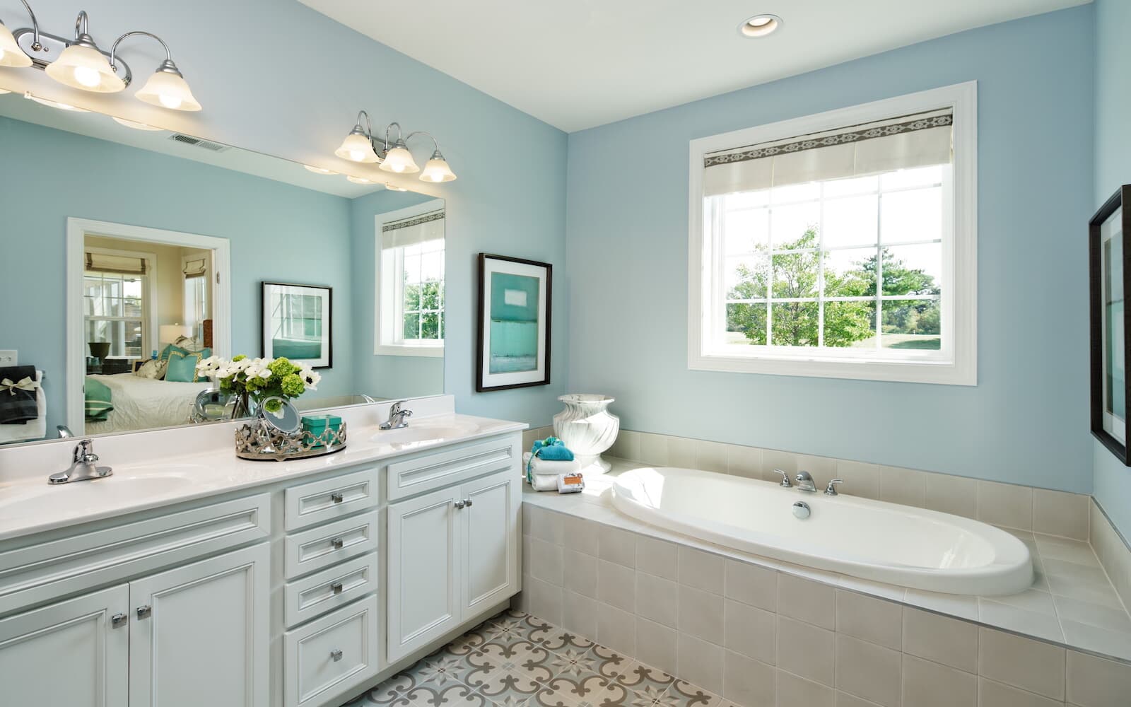 The owner s bathroom in the Picasso at Heritage Shores in Bridgeville DE 