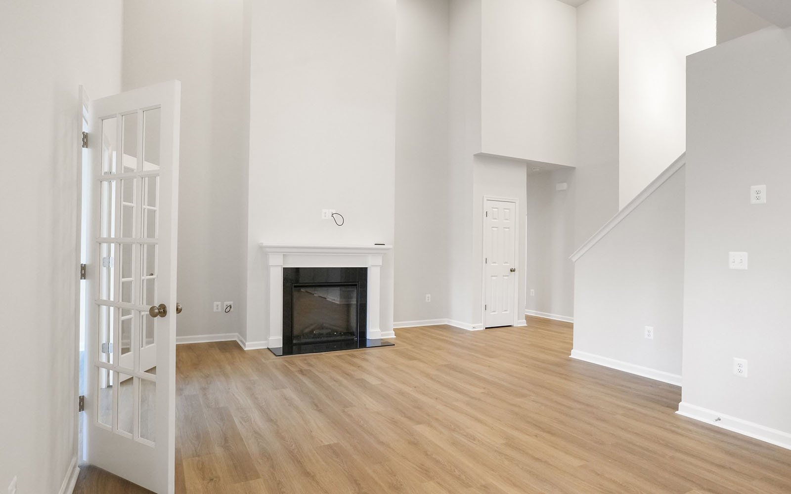The family room of the Savoy II on homesite 3008 at Swan Point.