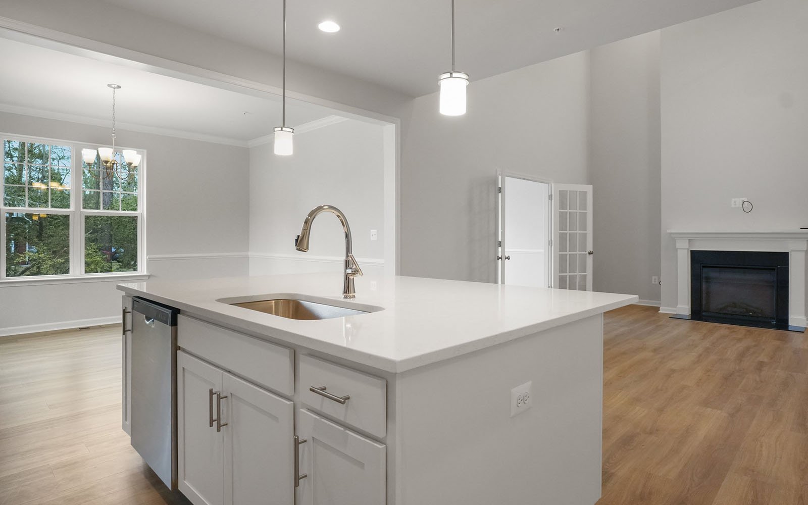 The kitchen of the Savoy II on homesite 3008 at Swan Point.