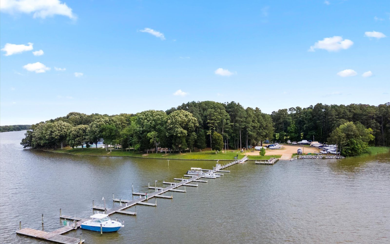 The private marina for property owners at Swan Point. 