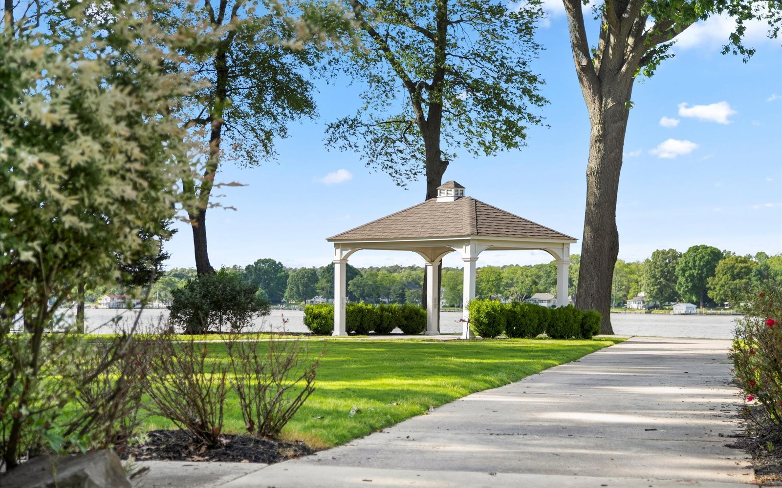 The waterside gazebo at Swan Point. 