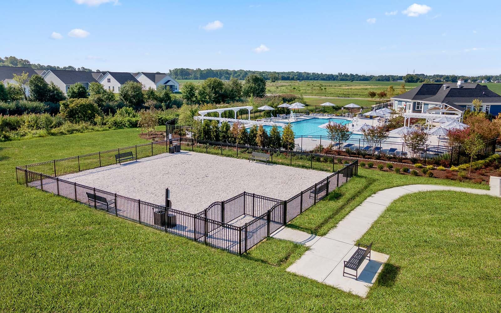 The dog park at Lakeside at Trappe.