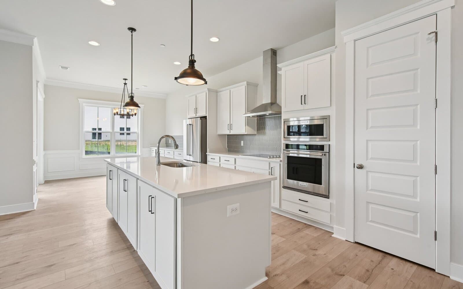 The kitchen of the Rembrandt on homesite 1130 at Lakeside at Trappe by Brookfield Residential.