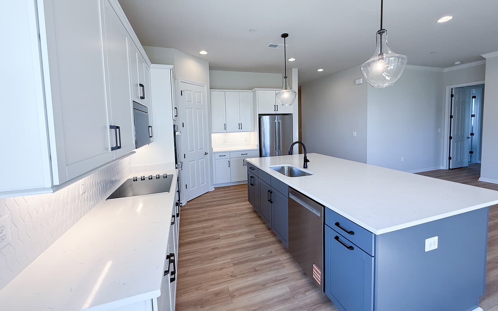 The kitchen of the Matisse on homesite 1132 at Lakeside at Trappe by Brookfield Residential.