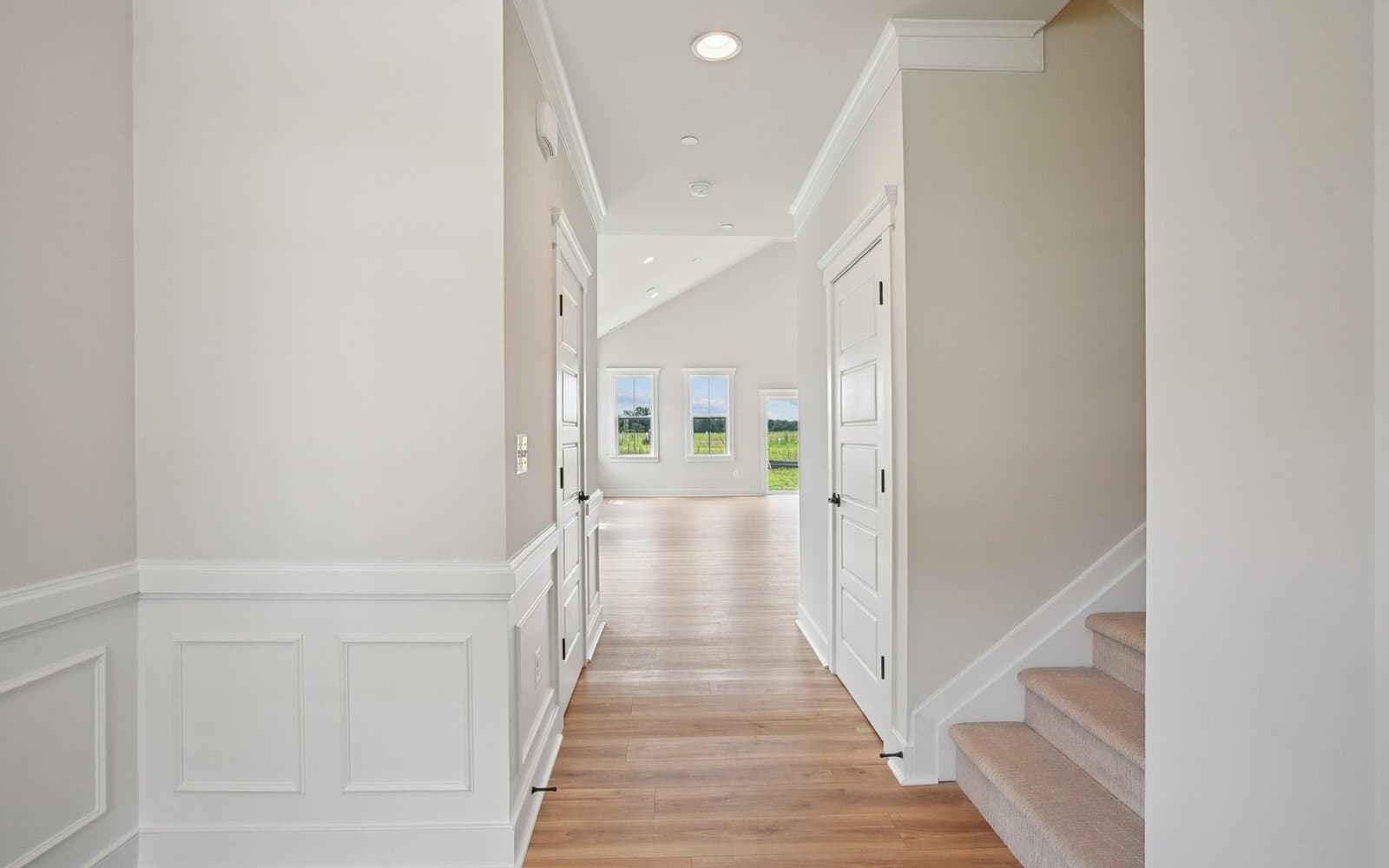 The foyer of the Torrington on homesite 1136 at Lakeside at Trappe by Brookfield Residential.