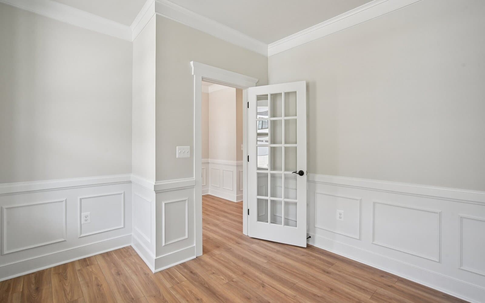 The library of the Torrington on homesite 1136 at Lakeside at Trappe by Brookfield Residential.