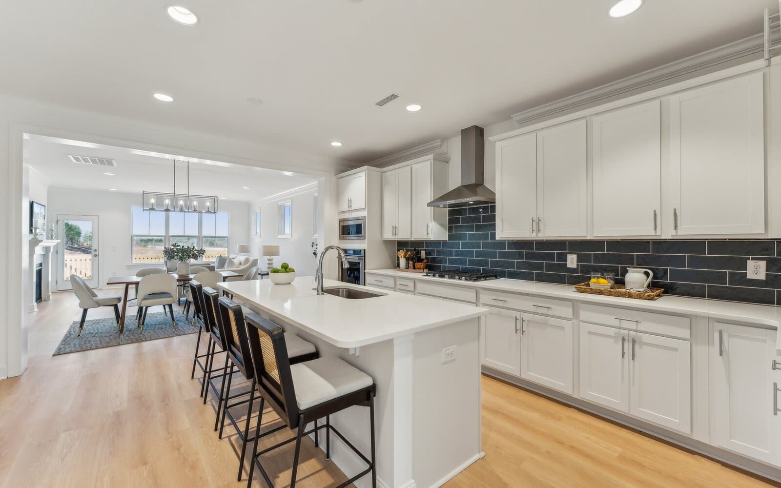 The kitchen of the Declan single family home by Brookfield Residential at Wendell Falls.