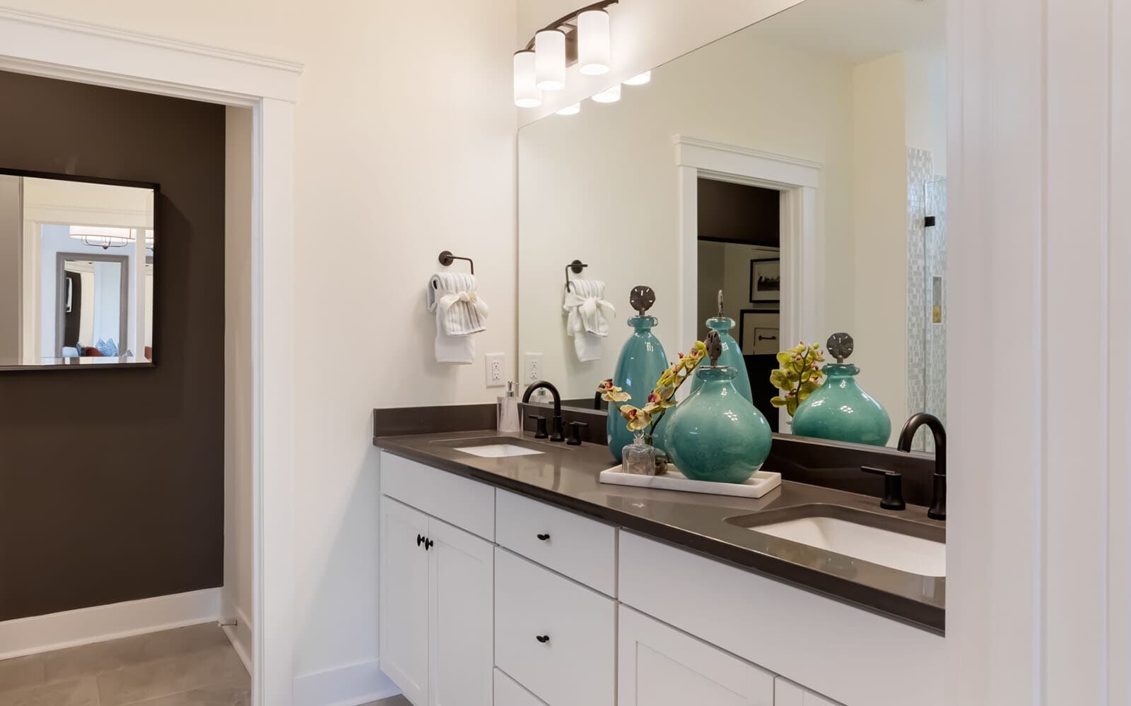 The primary bath of the Declan by Brookfield Residential