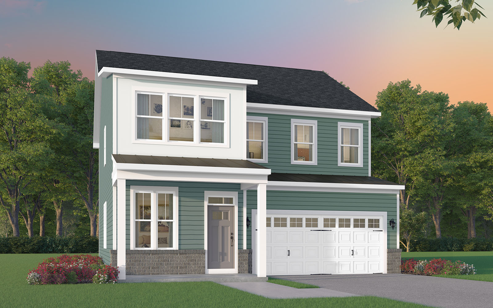 A rendering of elevation 4 of the Mason at Wendell Falls by Brookfield Residential