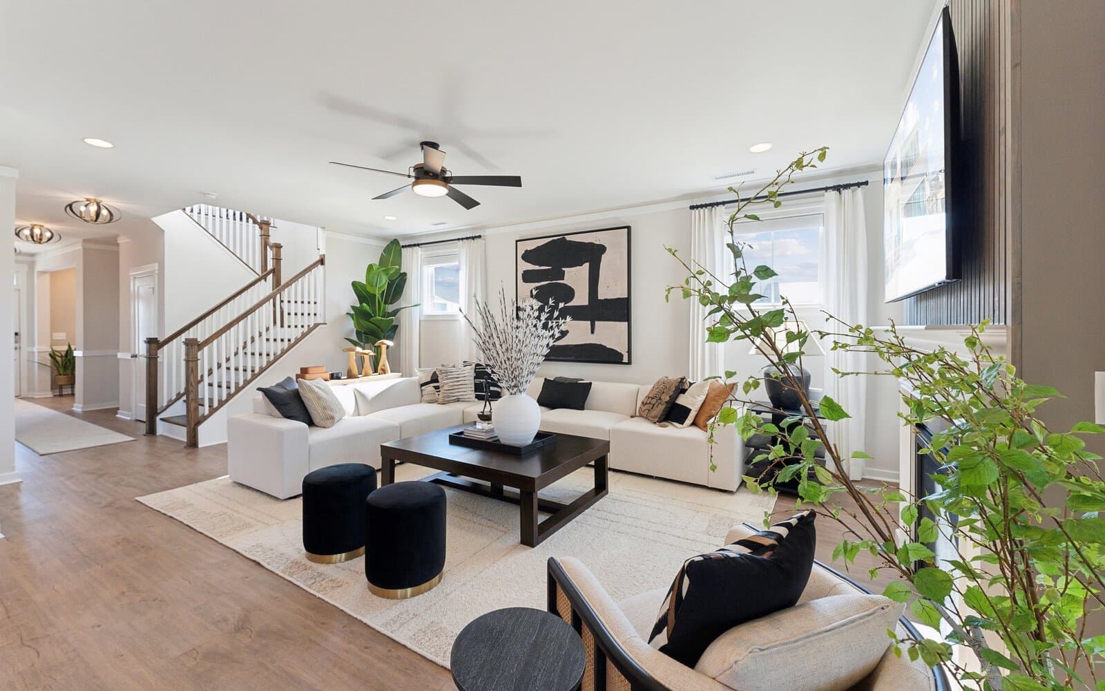 The great room of the Sterling by Brookfield Residential.