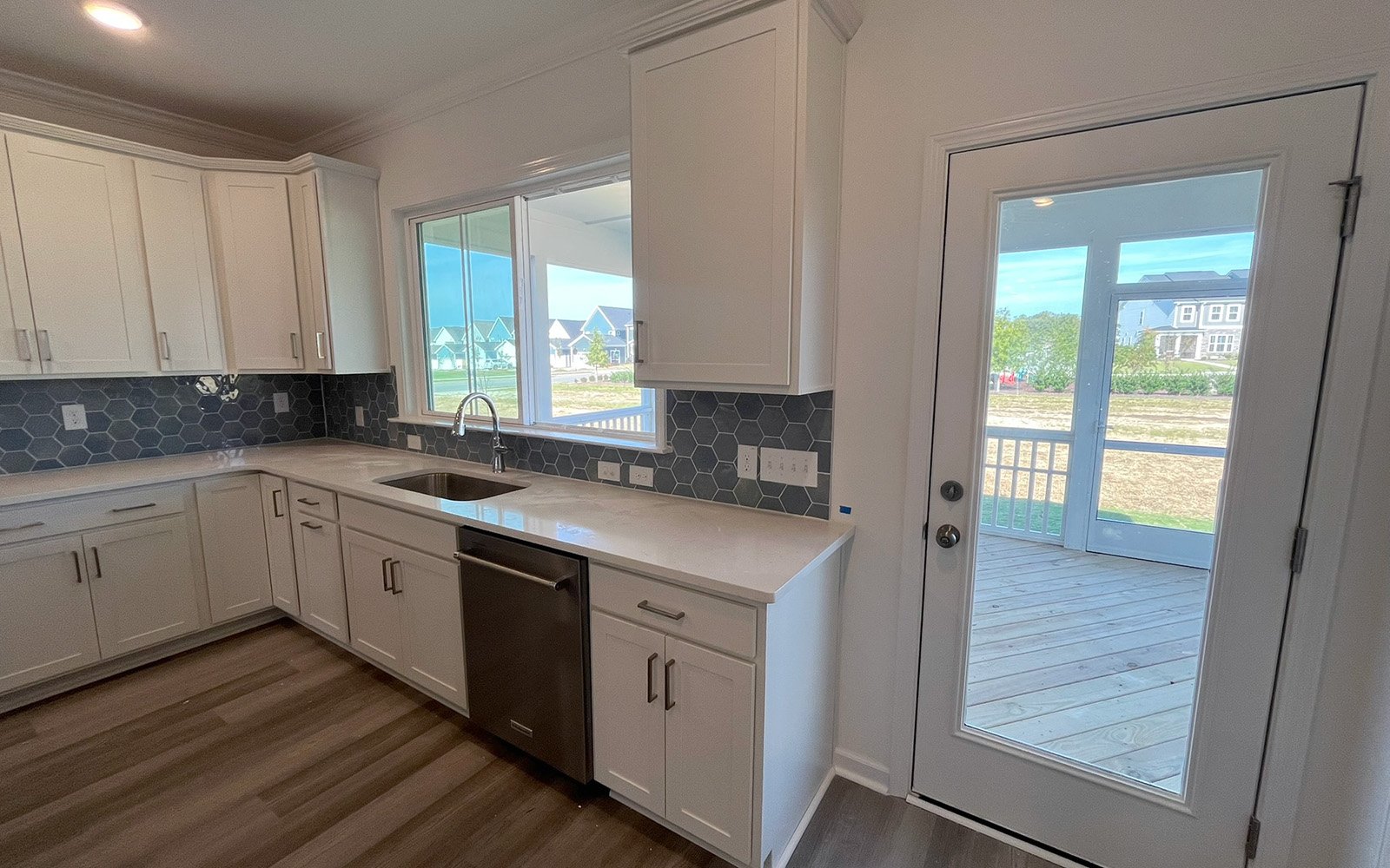 The kitchen of the Declan on homesite 2431 by Brookfield Residential at Wendell Falls.