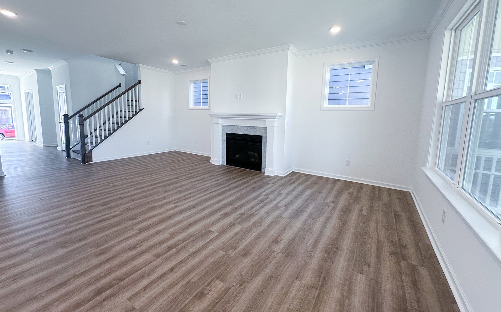 The great room of the Sterling on homesite 2435 at Wendell Falls.