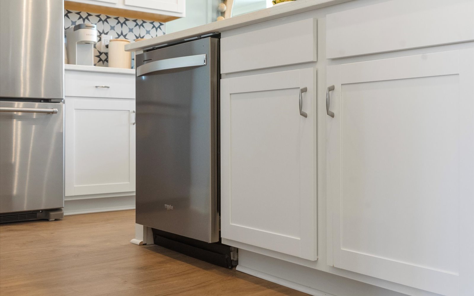 A kitchen close up of the Lennox townhomes.