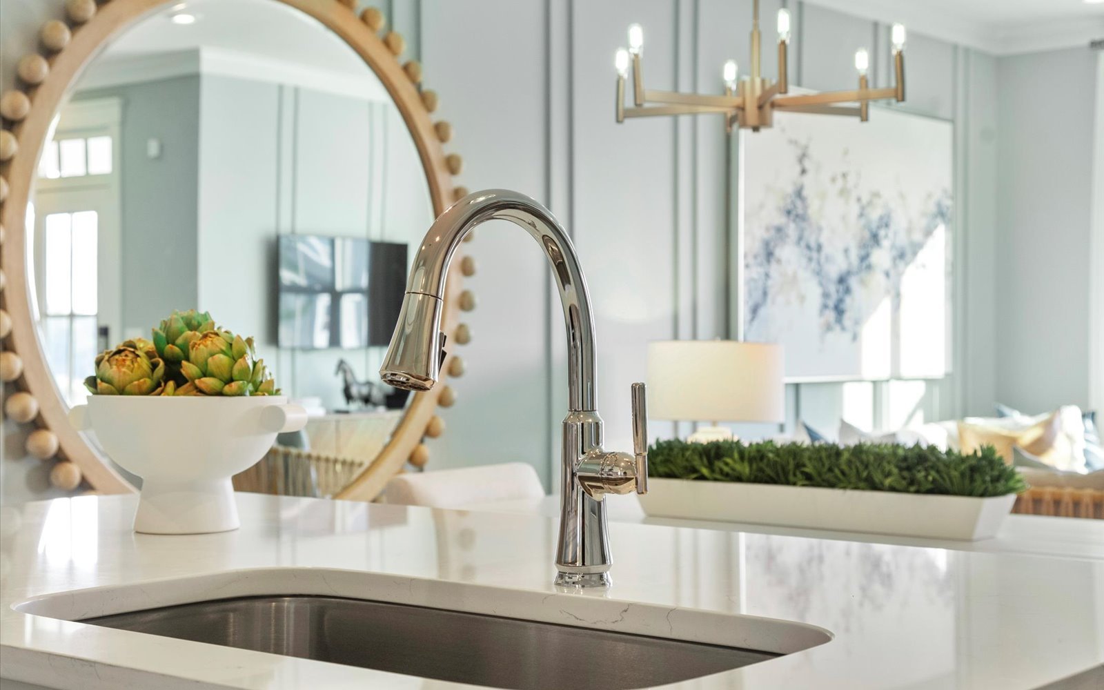 A kitchen close up of the Lennox townhomes.