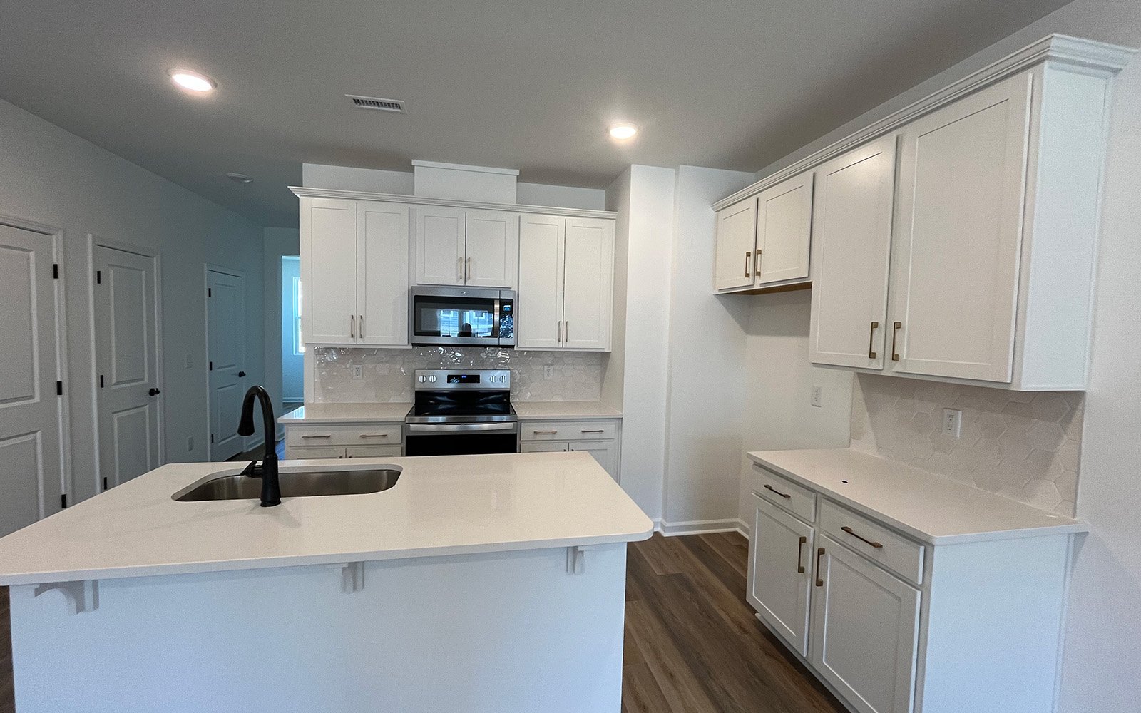 The kitchen of the Lennox on homesite 2561 at Wendell Falls.