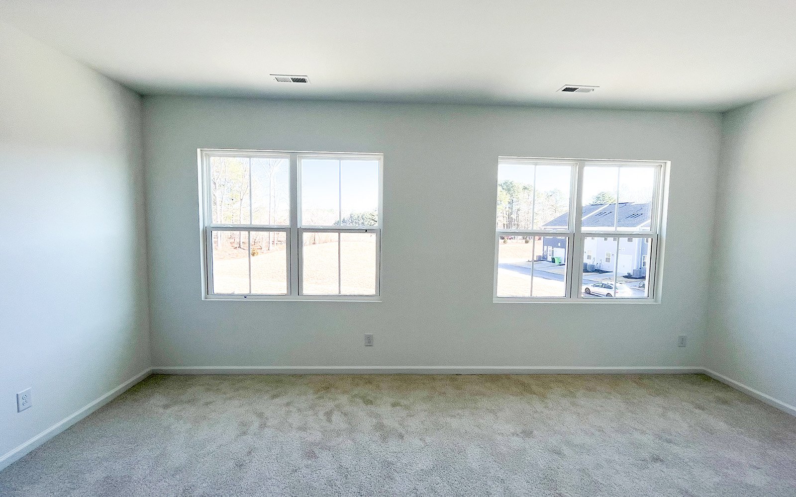 The primary bedroom of the Lennox on homesite 2561 at Wendell Falls.