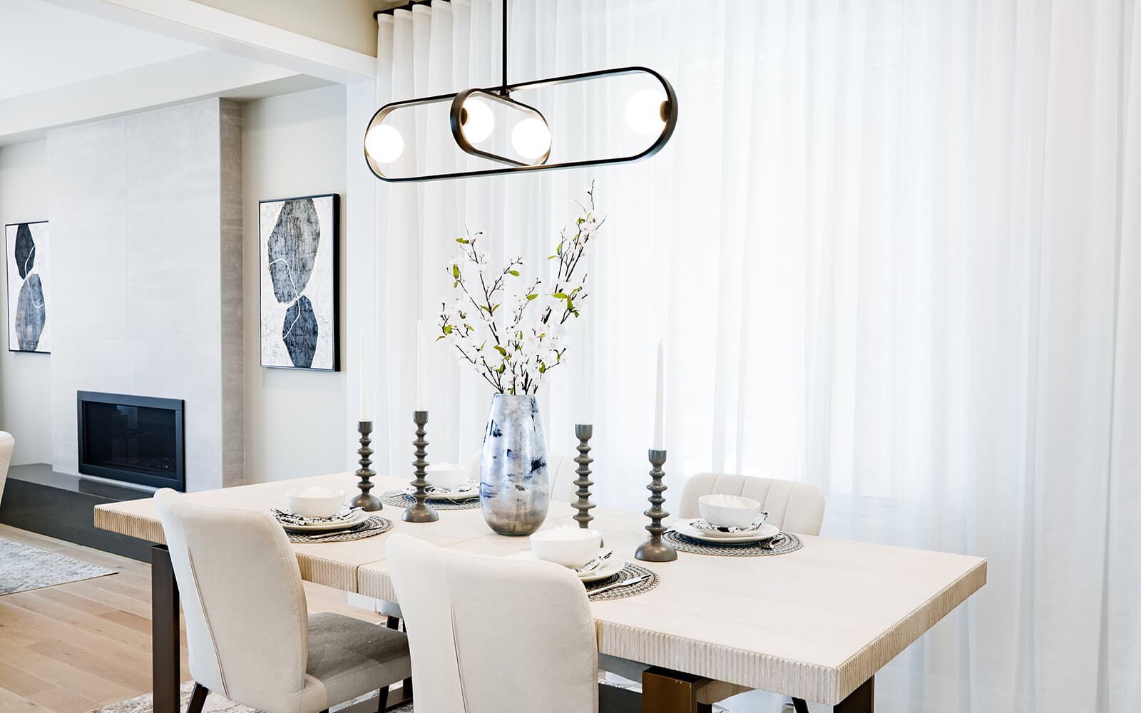Dining Room in the Chorley Model Home at Midhurst Valley in Midhurst, Ontario.