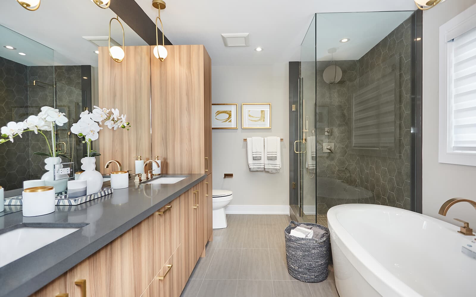 Primary Ensuite in the Chorley Model Home at Midhurst Valley in Midhurst, Ontario.