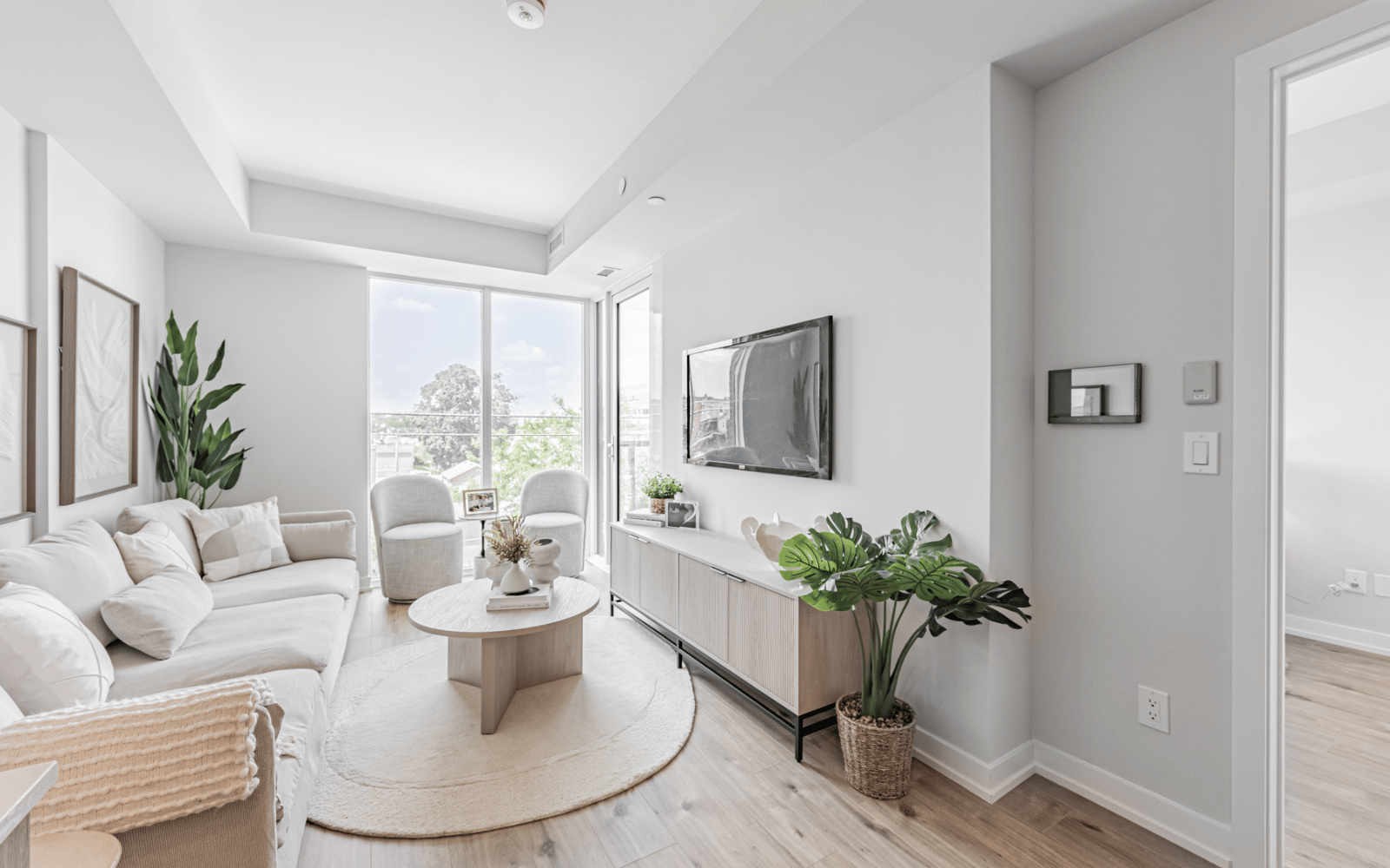 Living room for Suite 212 at Station No. 3