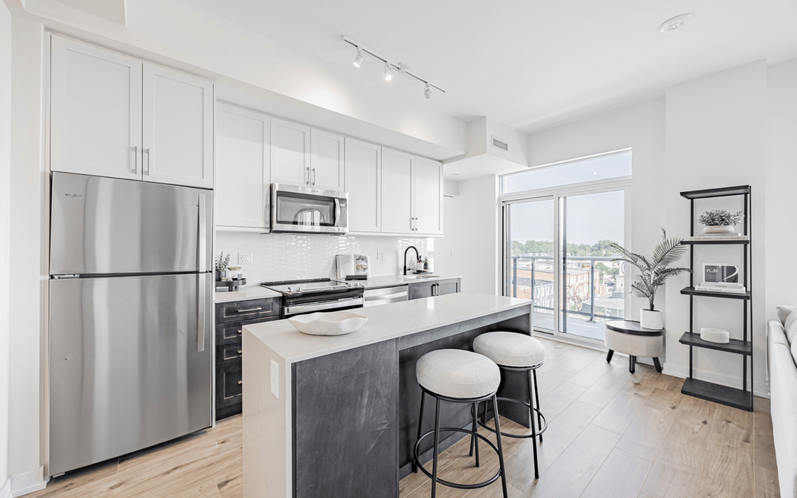 Kitchen photo in a Colborne suite.