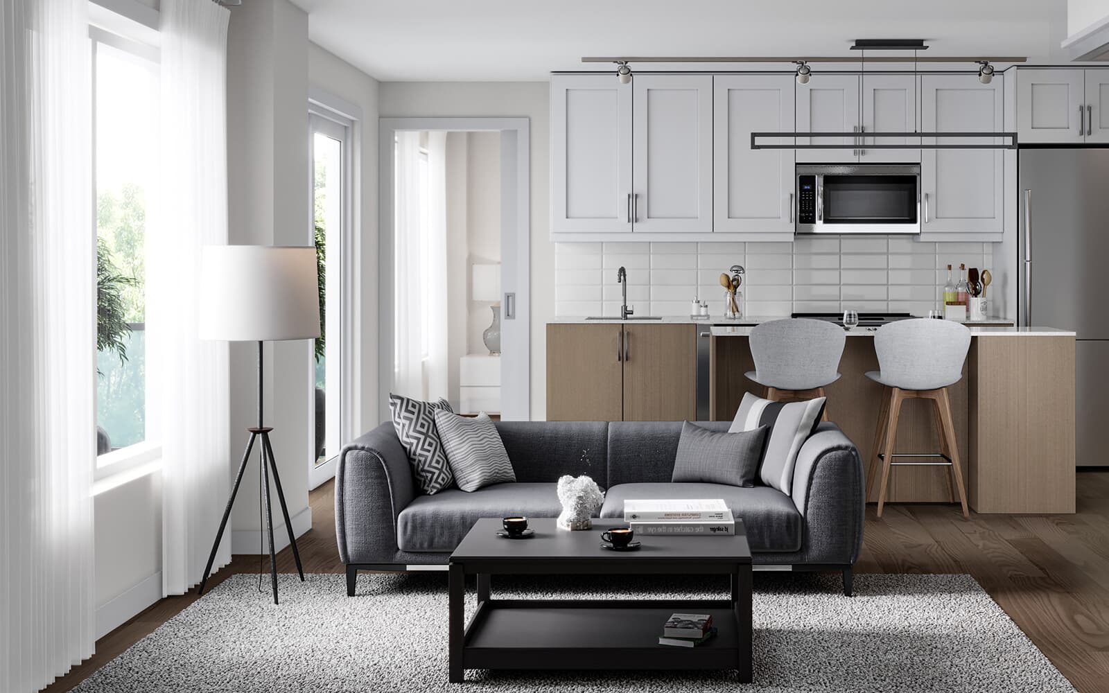 Interior Rendering of the Colborne Suite Design at Station No. 3 in Whitby, Ontario.