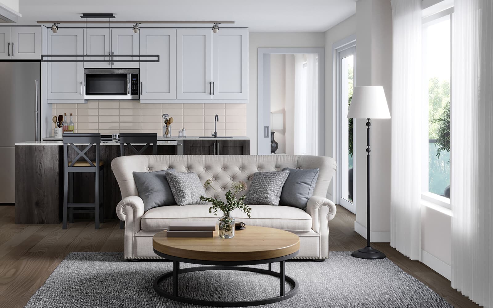 Interior Rendering of the Colborne Suite Design at Station No. 3 in Whitby, Ontario.