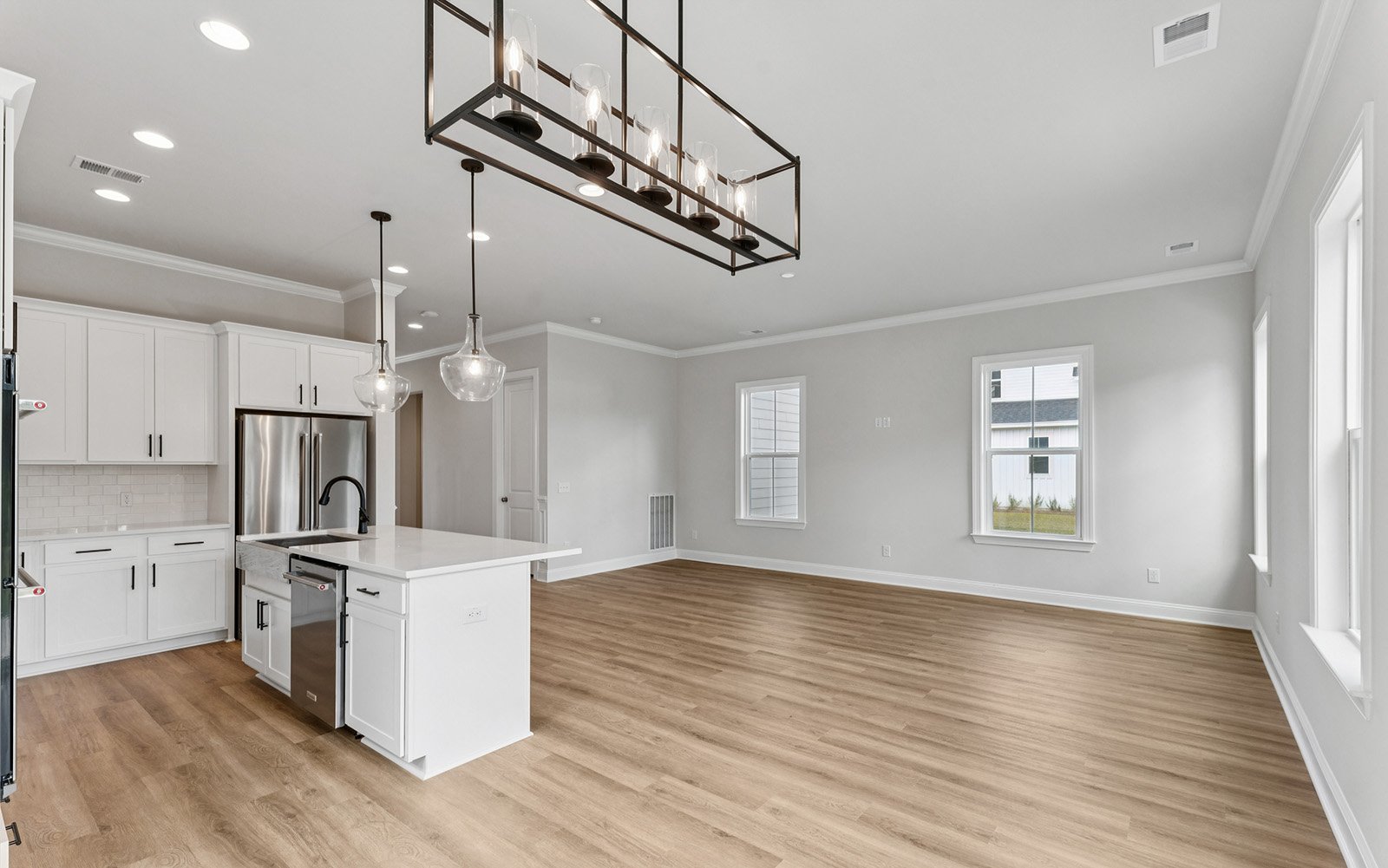 The dining area in the Preston single family home by Brookfield Residential at Nexton.