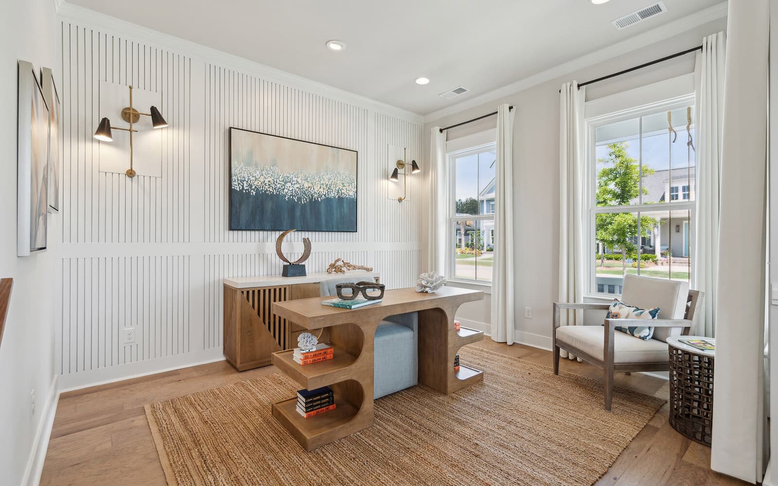 The living room of the Towson single family home by Brookfield Residential at Nexton. 