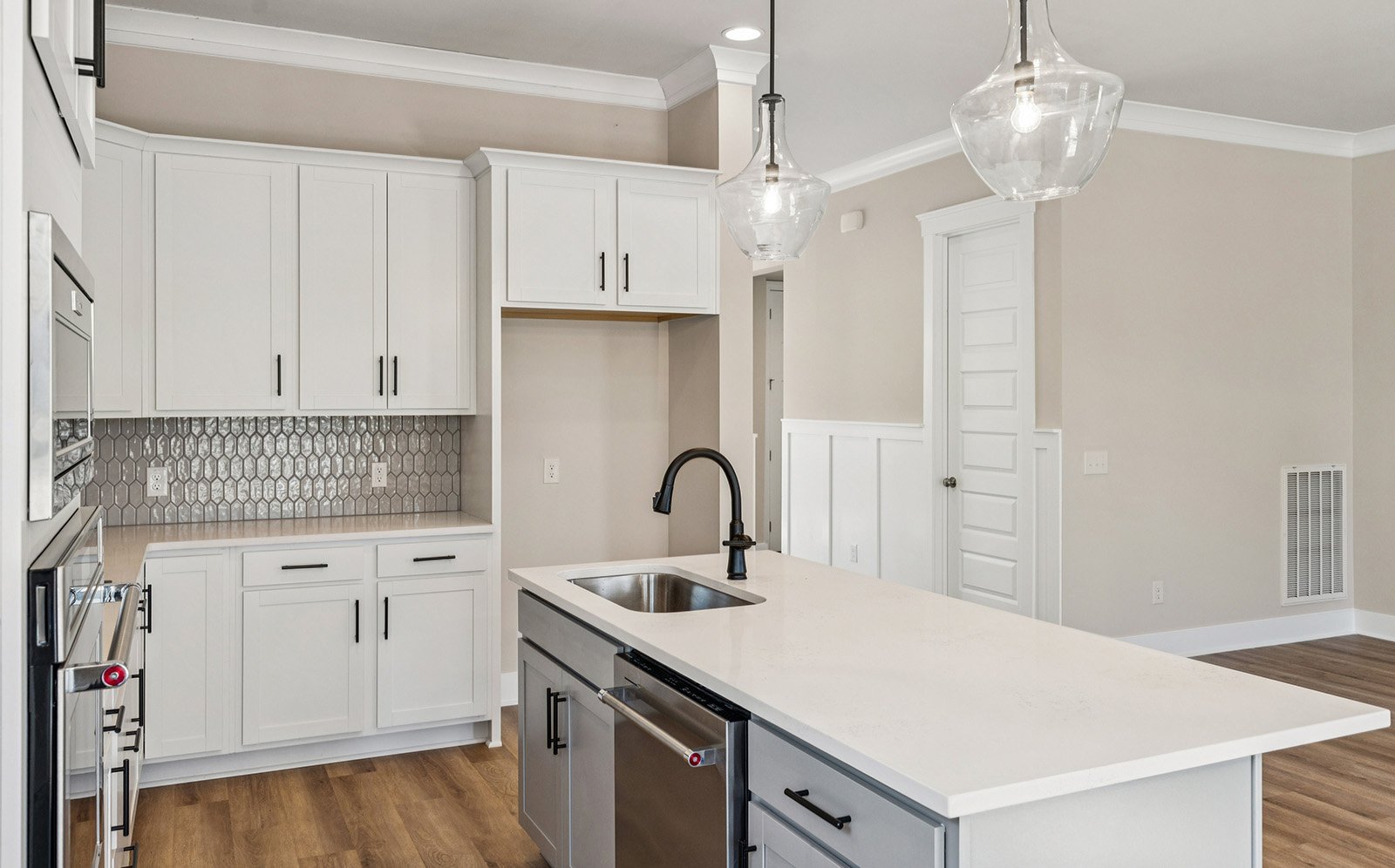 The kitchen of the Preston on homesite 1583 at Nexton.