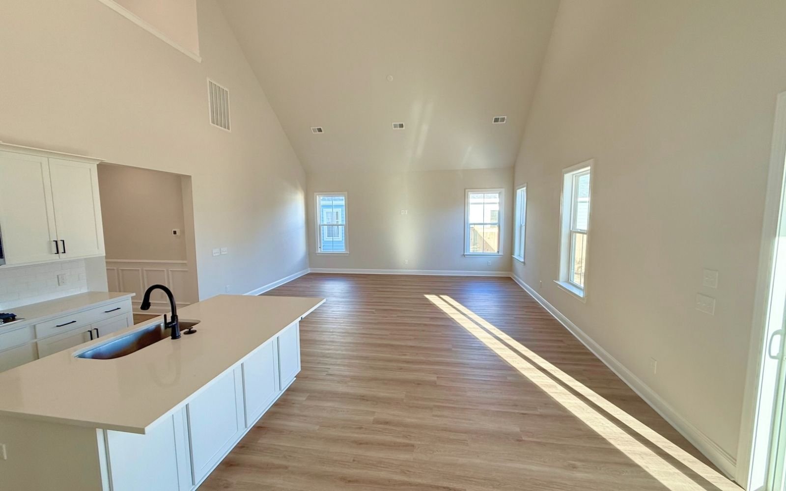 The family room of the Cordova on homesite 1657 at Nexton.
