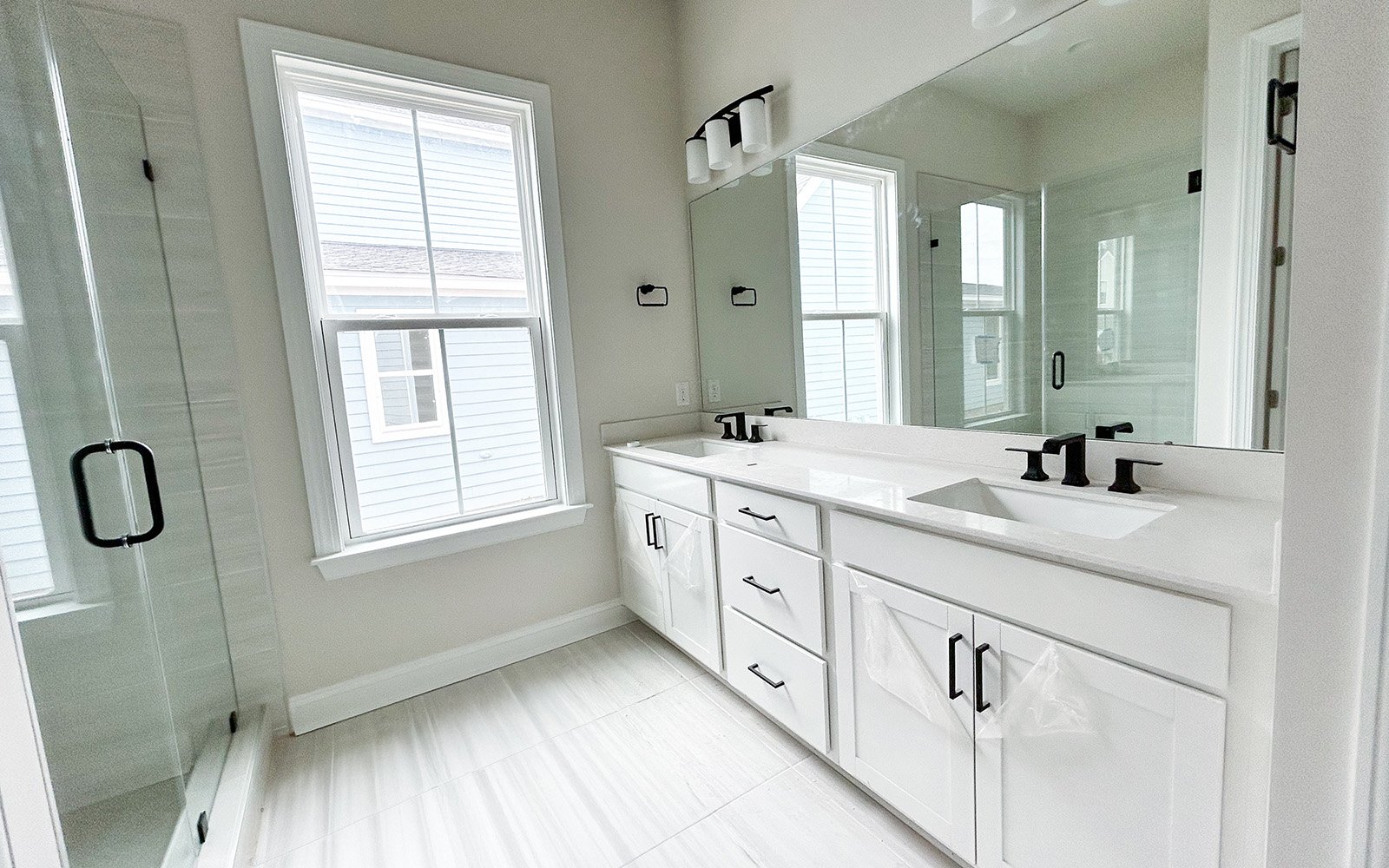 The primary bathroom in the Cordova on homesite 1657 at Nexton.