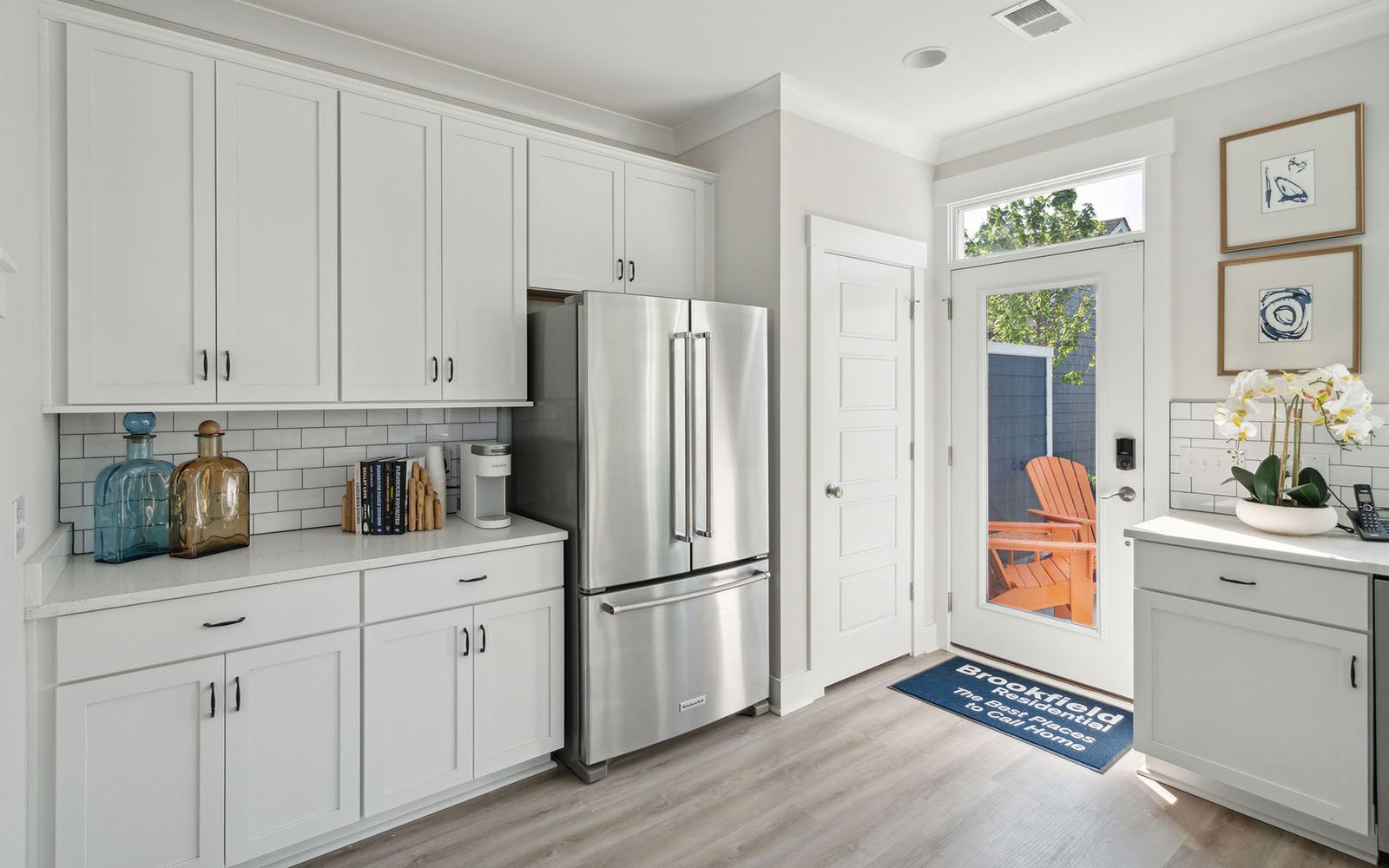 The kitchen in the Sage by Brookfield Residential at Nexton.