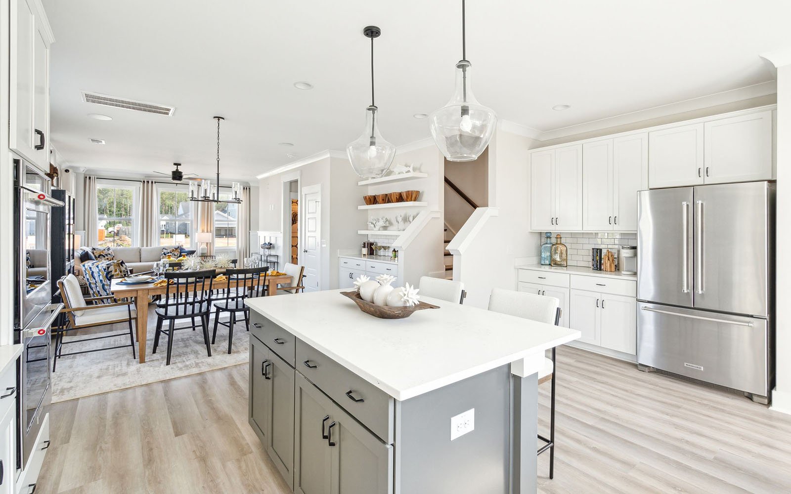 The kitchen in the Sage by Brookfield Residential at Nexton.