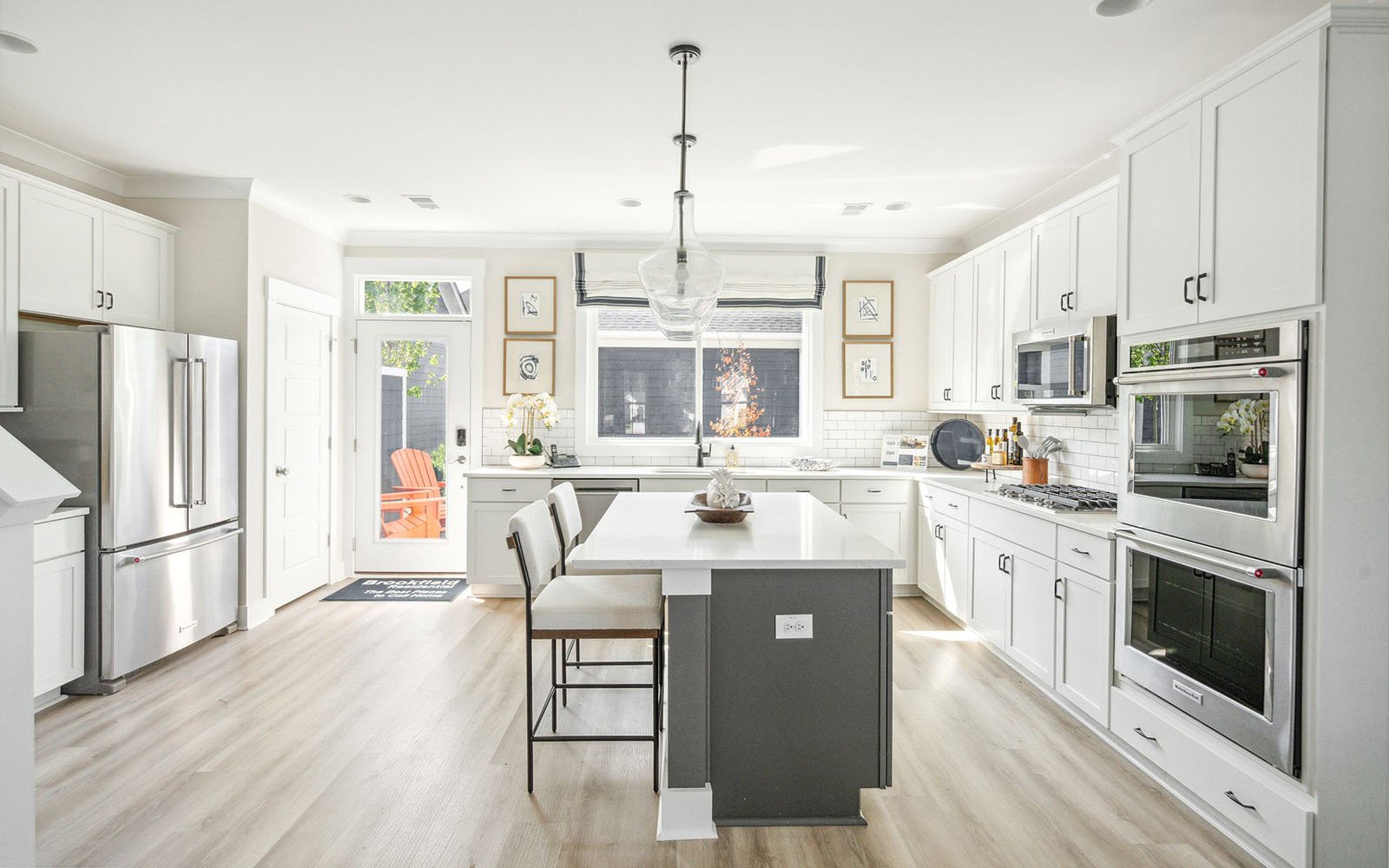 The kitchen in the Sage by Brookfield Residential at Nexton.