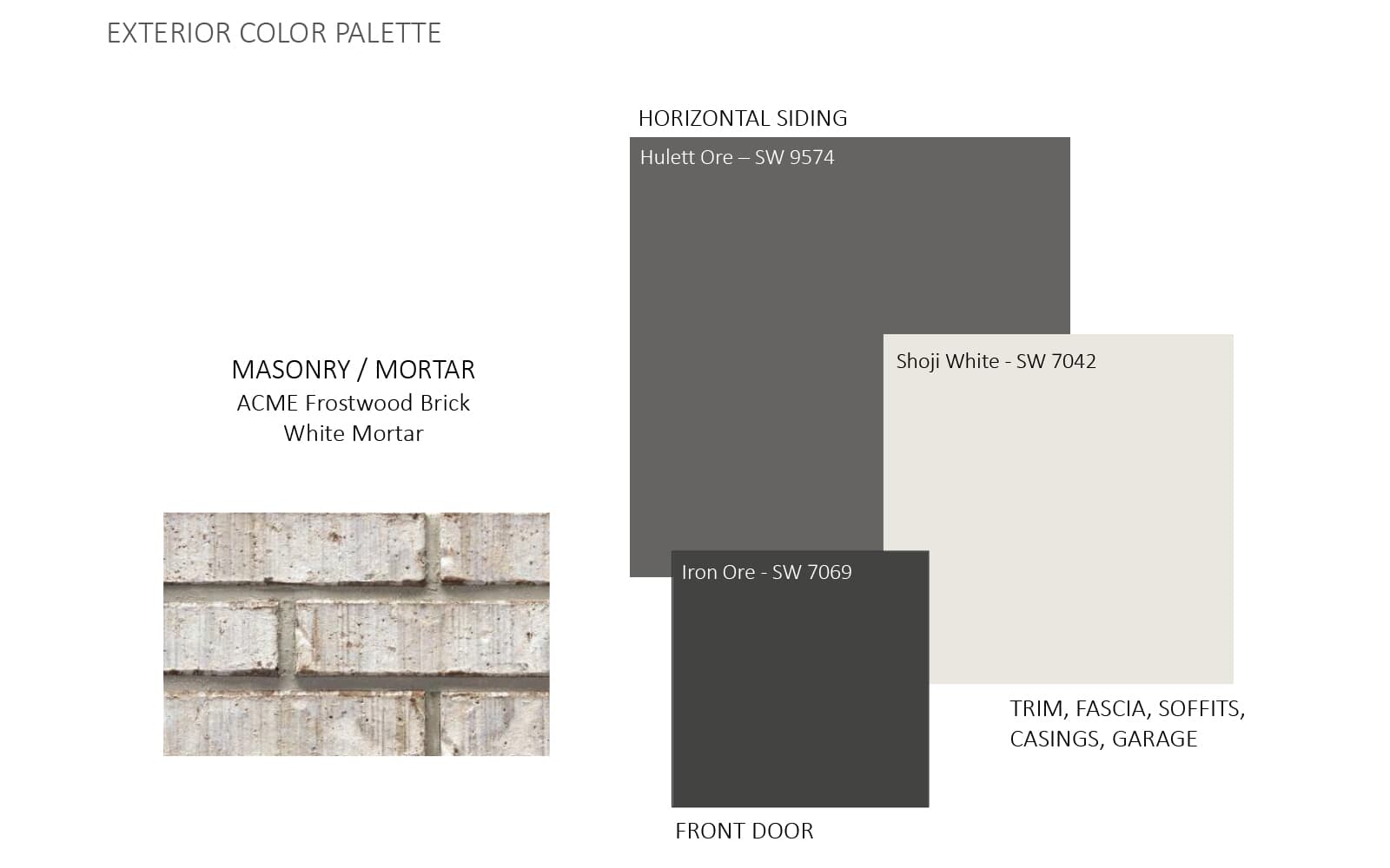 9013 Hamadryas Drive Color Boards