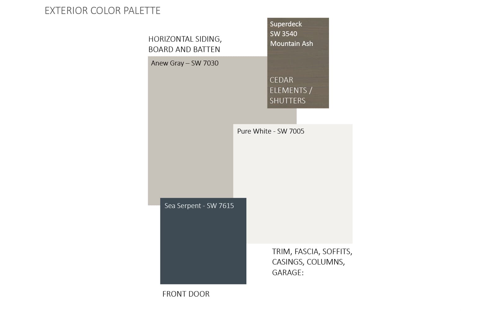 9015 Hamadryas Drive Color Boards