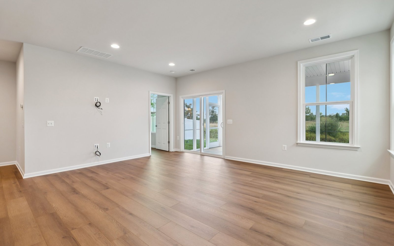The family room of a Fitzgerald garden home at Hiatt Pointe at Snowden Bridge.