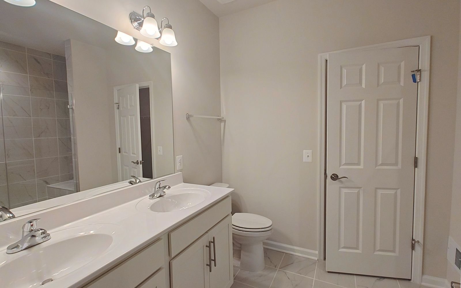 The primary bathroom of the Northgate on homesite 1010 at Hiatt Pointe at Snowden Bridge.