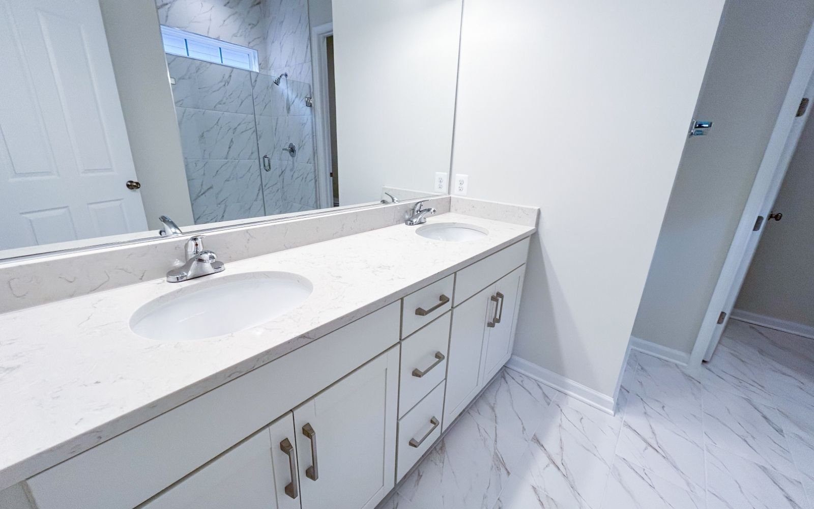 The primary bathroom in the Matisse on homesite 1120 at Hiatt Pointe at Snowden Bridge.