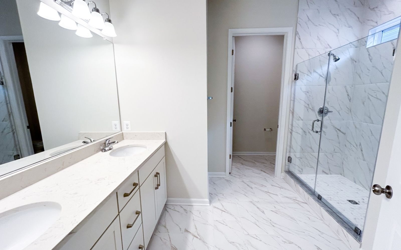 The primary bathroom in the Matisse on homesite 1120 at Hiatt Pointe at Snowden Bridge.