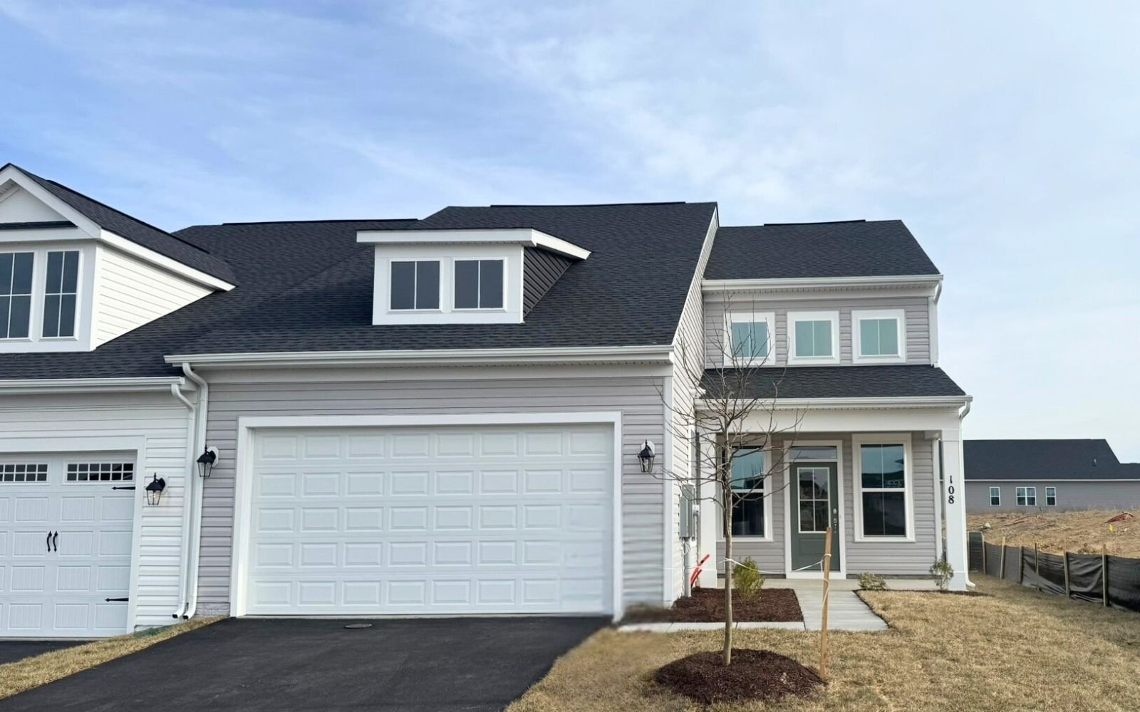 The exterior of the Hemingway on homesite 2110 at Hiatt Pointe at Snowden Bridge.