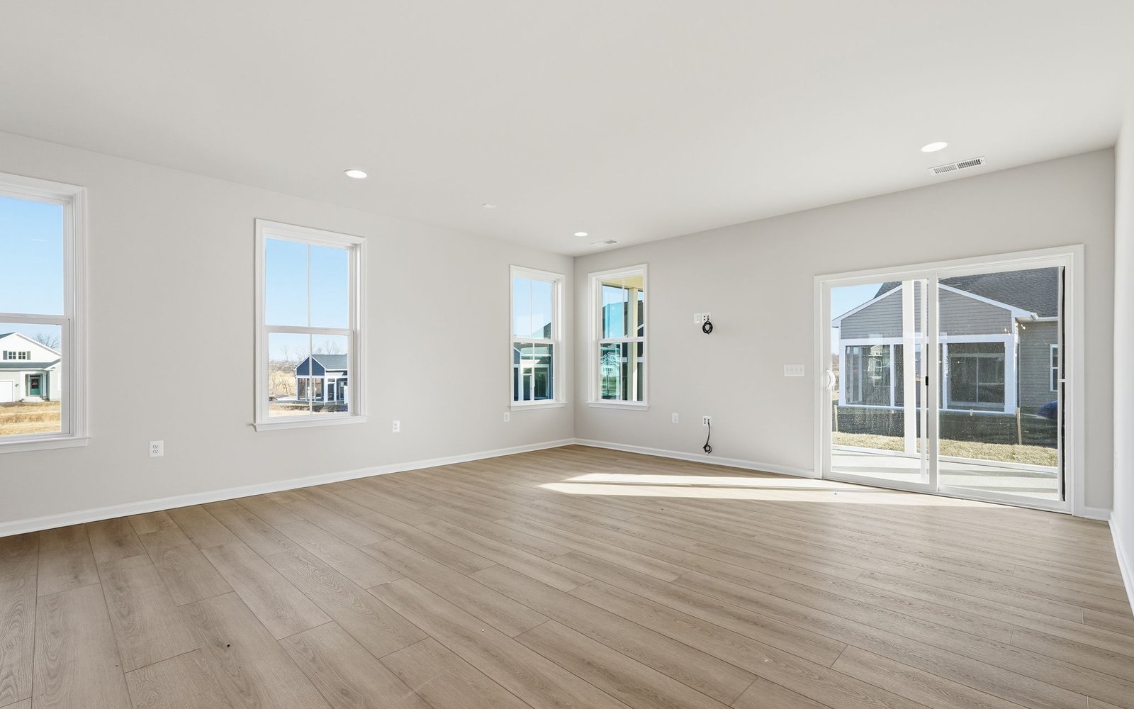 The family room of the Hemingway on homesite 2111 at Hiatt Pointe at Snowden Bridge.