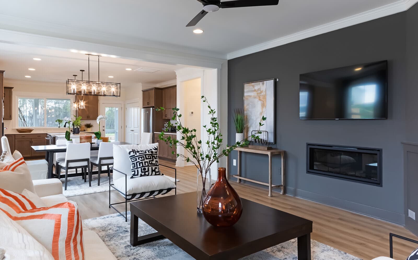 The living room of the Denison by Brookfield Residential