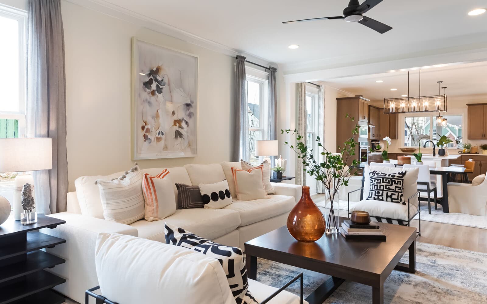 The living room of the Denison by Brookfield Residential